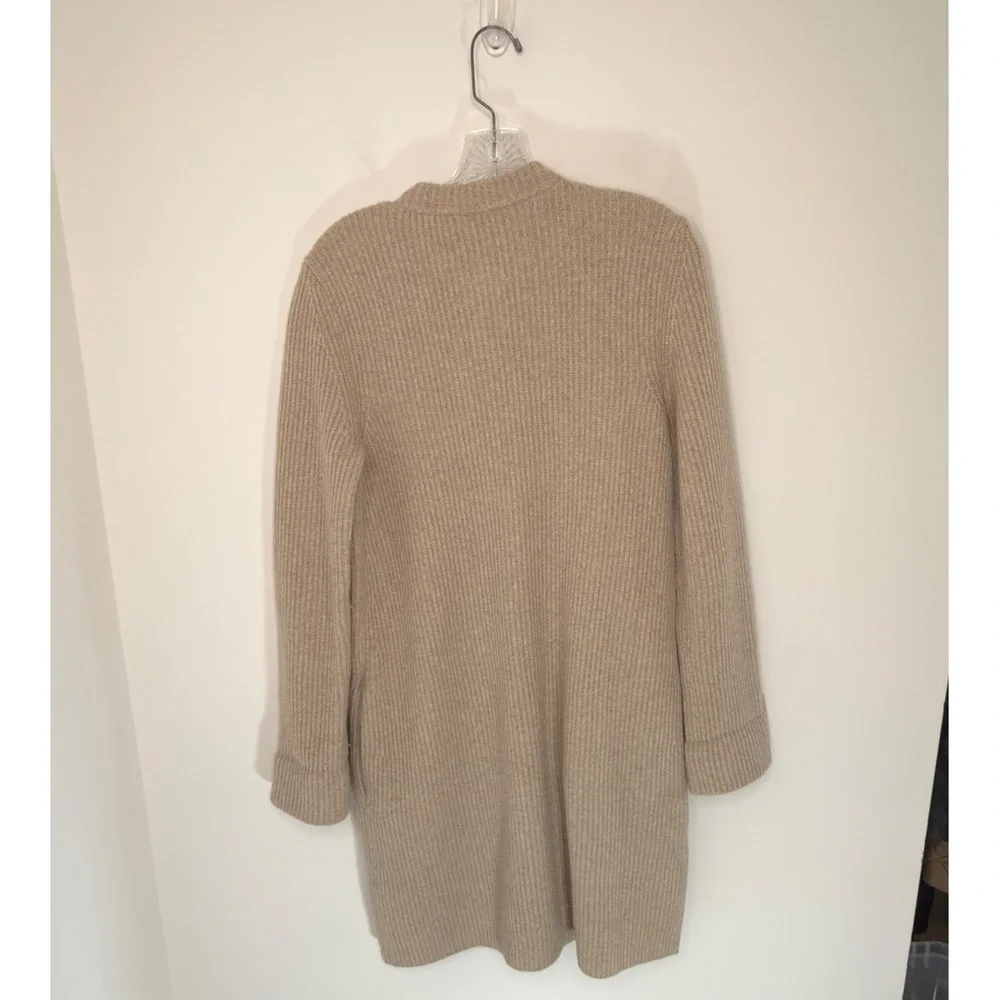 Tory Burch Rory Sweater Coat Tan Beige Cable Knit Classy Cardigan Coat Small